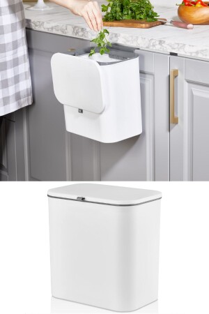 Funktioneller, abgedeckter Mülleimer für Badezimmer und Küche von Origa mit Schrank und Wandhalterung, 15 l, V-9650 - 1