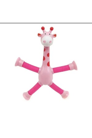 Funyy Saugnapf-Giraffe, pädagogisches Teleskop-Spielzeug, rosa Farbe, 1 Stück - 2