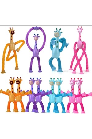 Funyy Saugnapf-Giraffe, pädagogisches Teleskop-Spielzeug, rosa Farbe, 1 Stück - 4