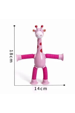 Funyy Saugnapf-Giraffe, pädagogisches Teleskop-Spielzeug, rosa Farbe, 1 Stück - 5