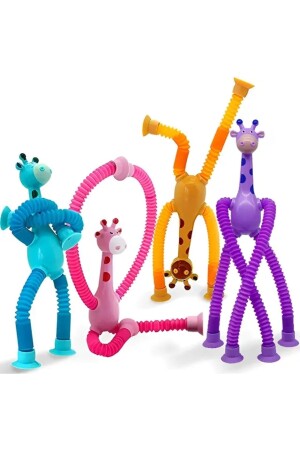 Funyy Saugnapf-Giraffe, pädagogisches Teleskop-Spielzeug, rosa Farbe, 1 Stück - 7