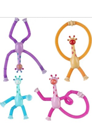 Funyy Saugnapf-Giraffe, pädagogisches Teleskop-Spielzeug, rosa Farbe, 1 Stück - 8