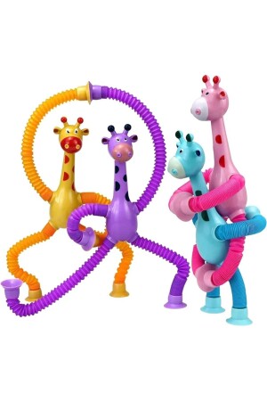 Funyy Saugnapf-Giraffe, pädagogisches Teleskop-Spielzeug, rosa Farbe, 1 Stück - 9