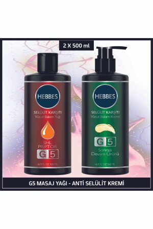 G5 Masaj Yağı - Anti Selülit Kremi Body Fit 2'li Set 2x500 ml İnceltici Sıkılaştırıcı Set - 1