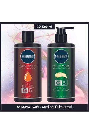 G5 Masaj Yağı - Anti Selülit Kremi Body Fit 2'li Set 2x500 ml - 1