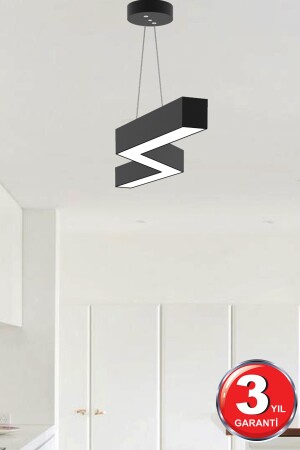 Gabbıano (SİYAH KASA, BEYAZ İŞIK) Ledli Modern Led Avize, Salon, Mutfak, Antre, Hol, Masa, Sarkıt Gabbiano Siyah 6500K - 9