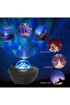 Galaksi Gökyüzü ve Yıldız Yansıtan Projektör Gece Lambası Bluetooth Hoparlör Sevgili Romantik Hediye - 6