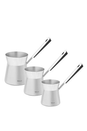 Galata Kaffeekannen-Set aus Stahl, Schwarz, 3-teilig - 4