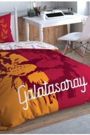 Galatasaray Aslan Logo Tak Kişilik Lisanslı Nevresim Takımı e40145 - 1