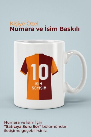 Galatasaray Gelb-Rot personalisierte nummerierte gemusterte Porzellanbecher-Tasse Galatasaray-Becher im besonderen Design - 1