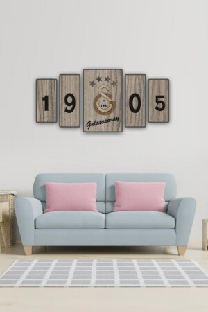 Galatasaray Holz-Leinwandschicht, 3D-Gemälde, Dekor, lasergeschnittene Dekoration, Geschenk, 50 x 100 cm - 9