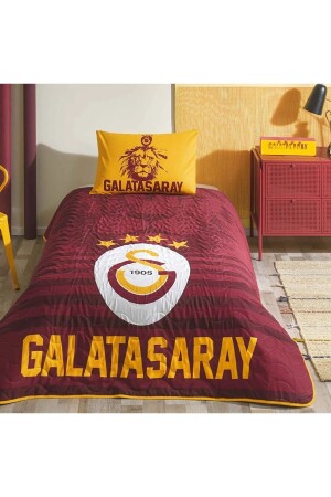 Galatasaray Lisanslı Stripe Tek Kişilik Yatak Örtüsü - Yastık Kılıfı - Kupa Bardak - 2