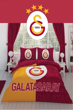 Galatasaray Parçalı Logo Çift Kişilik 7 Parça Yatak Seti - Nevresim Takımı - Yorgan - Yastık - 4