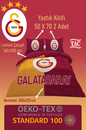 Galatasaray Parçalı Logo Çift Kişilik 7 Parça Yatak Seti - Nevresim Takımı - Yorgan - Yastık - 5