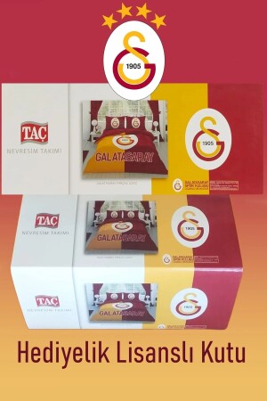 Galatasaray Parçalı Logo Çift Kişilik 7 Parça Yatak Seti - Nevresim Takımı - Yorgan - Yastık - 7