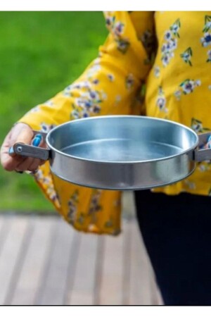 Verzinktes Tablett mit Holzgriff / Öltopfbasis / Seifenschalenboden RC2070-2 - Rustic Concept