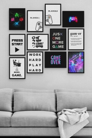 Gamer 12 Parça Ahşap Mdf Tablo Zlltb264 - Genel Markalar