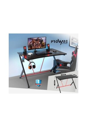 Gamer-Schreibtisch 7402 Gamer-Gaming-Schreibtisch - 1