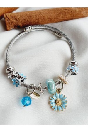 Gänseblümchen-Charm-Armband aus Stahl - 2