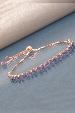 Gänseblümchen-Elevator-Armband aus 925er-Sterlingsilber mit Amethyststein - 1