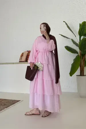 Garden Voile Lagenkleid Rosa - Nuuwears