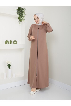 Gebets-Abaya mit Reißverschluss aus Nerz - 1