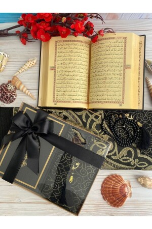 Gebetsteppich aus Thermo-Leder, Koran-Baumwolle, Perlen-Rosenkranz-Paket, Mitgift-Geschenkset, Home Concept, 70 x 110 - 2