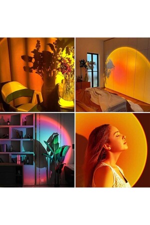 Gece Lambası Kumandalı Projektör Gün Batımı 16 Farklı Görüntü Sunset Lamp Yeni Nesil jetrfgbdvss - 9