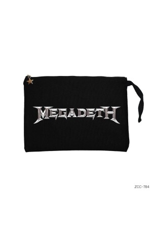 Gefütterte Geldbörse / Handtasche mit Megadeth-Logo in Schwarz mit Clutch - 1