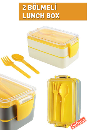 Gelb 900 ml Mini-Lunchbox Lunchbox Kunststoff-Lunchbox Lebensmittel-Lunchbox für den Schulschlafsaal deftion-meticulous-lunchbox - 2