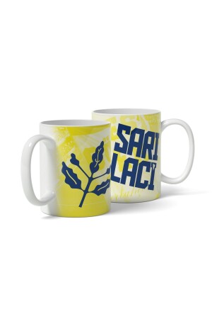 Gelb Marineblau 1907 - Gelb bedruckte Tasse FENERBAHÇE-0044 - 4