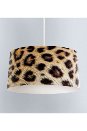 Gelb-schwarzer Leopardenmuster-Stoff-Wohnzimmer-3D-Pendelleuchte-Kronleuchter LAMP109 - 2