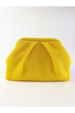 Gelbe Plissee-Clutch-Handtasche für Damen HYBPLSE - 2