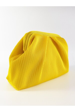 Gelbe Plissee-Clutch-Handtasche für Damen HYBPLSE - 3
