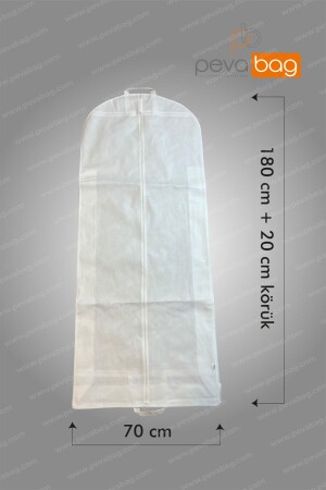 ملابس العرس من نوع MNZ و غطاء ملابس العرس المسائية (Gamboç) 1 قطعة / 70*180+20CM 80 GR WHITE PV1306001 - Pevabag