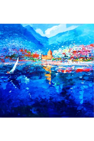 Gemälde auf Leinwand, Insel Santorini, 40 x 40 cm, SNTRNADA013 - 5