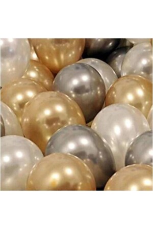 Gemar 30 Stück Ballon-Metallic-Farben Weiß – Gold – Silber - 1