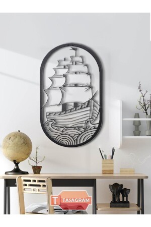 Gemi Lazer Kesim Metal Tablo - Tasagram