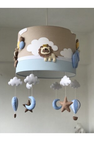 Gemischte Tierfiguren Braun Bewölkt Blau Baby Kinderzimmer Kronleuchter Mixedanimal68 - 9