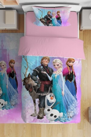 Gemusterte Einzelbettwäsche für Babys und Kinder von Castle Elsa und ihren Freunden - 2