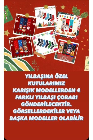 Gemusterte Socken Bunte Socken 4er-Set Damen- und Herrensocken Qualitätssocken SS-Weihnachten2023 - 2