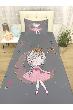 Gemusterte Tagesdecke und Kissen „Gray Moon Princess“ evortu1253 - 2