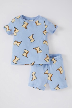 Gemustertes, kurzärmliges, geripptes 2-teiliges Pyjama-Set für Babys (Jungen) Z4290A223SP - 1