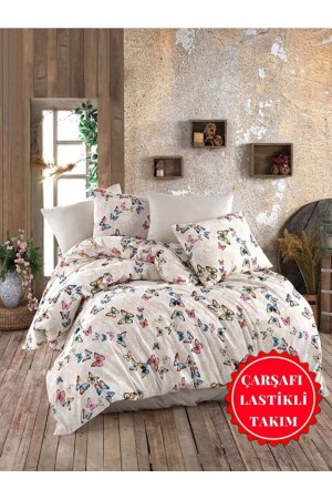 Genç Odası Ve Çocuk Odası Renkli Kelebek Tek Kişilik Lastikli Çarşaflı Nevresim Takımı Renklikelebek - Şahinhome