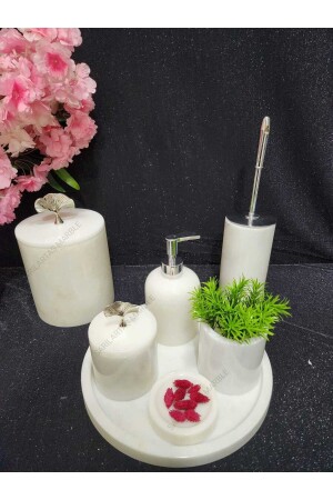 مجموعة حمامات من الرخام الأبيض - لوازمة ورق مفصلة - Genel Markalar