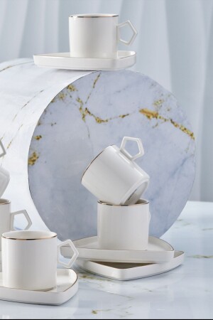 Geo Porzellan-Kaffeetassen-Set für 6 Personen, 90 ml, 153. 03. 06. 8330 - 1