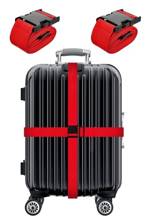 Gepäckschloss, Koffer-Sicherheitsstreifen, roter Gepäckgurt - 1