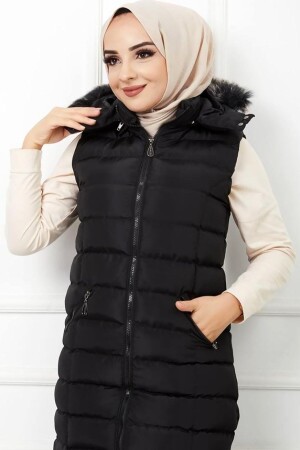 Gepolsterte aufblasbare Hijab-Weste Schwarz - 3