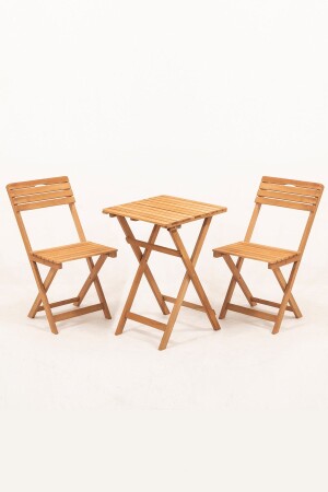 Gepolsterter Balkon Garten Küche 3-teiliges Bistro-Set Klapptisch Stuhl 50x50 MY0021603 - 4