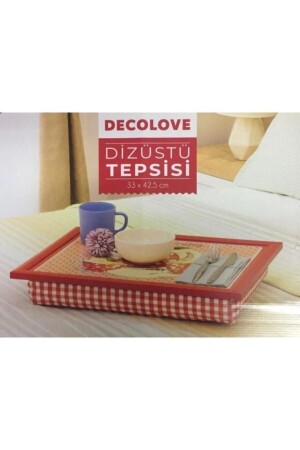 Gepolstertes Laptop-Tablett, Rot und Braun, DCL - DECOLOVE